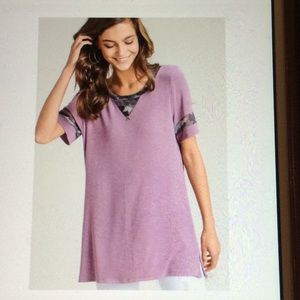 🫐 First love contrast top with short sleeves camo and pink